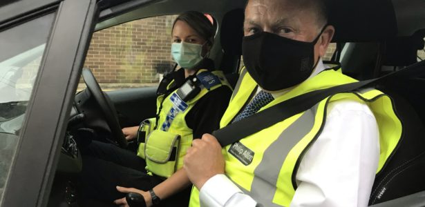 PFCC Philip Allott with PCSO Sue Whitehead