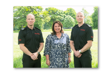 From left to Right: Deputy Chief Fire Officer Mat Walker, Commissioner Zoë, and Chief Fire Officer Jonathan Dyson