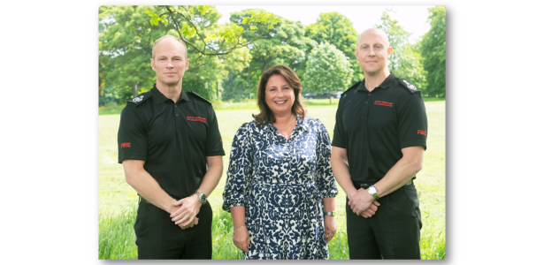 From left to Right: Deputy Chief Fire Officer Mat Walker, Commissioner Zoë, and Chief Fire Officer Jonathan Dyson