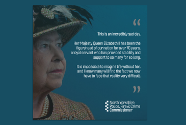 Image of queen with quote - “This is an incredibly sad day. “Her Majesty Queen Elizabeth II has been the figurehead of our nation for over 70 years, a loyal servant who has provided stability and support to so many for so long. It is impossible to imagine life without her, and I know many will find the fact we now have to face that reality very difficult.