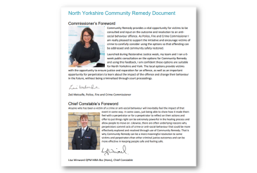 Front cover - Community Remedy Document