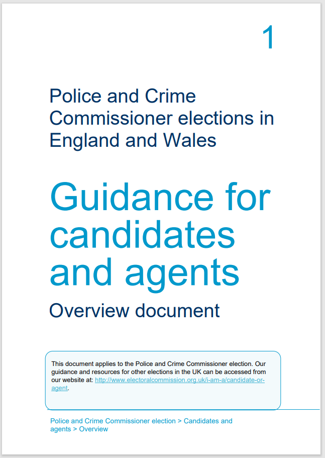 Electoral Commission - Guidance for candidates - An overview