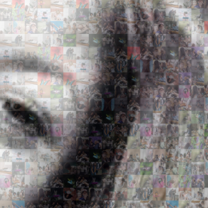 Leah - Mosaic image - showing pixels of family photos