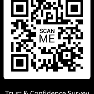 QR Code - Scan to start the Trust and Confidence Survey
