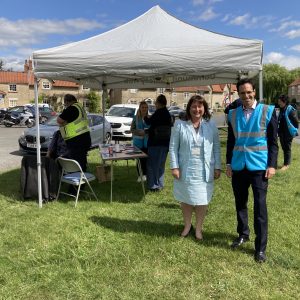 Commissioner Zoe with Councillor Jabbour in Hovingham
