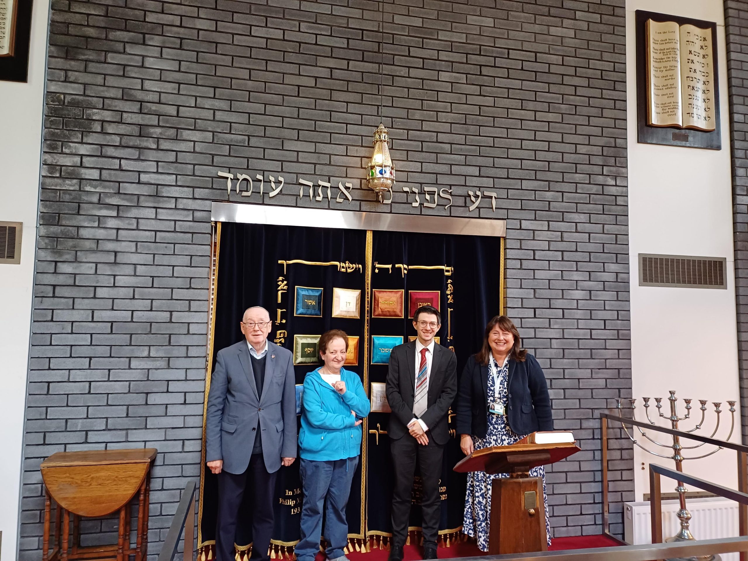 Left to Right - Bernard and Roma, Co-Presidents, Harrogate Hebrew Congregation, Leo, Yorkshire Manager, Jewish Leadership Council and Commissioner Zoe