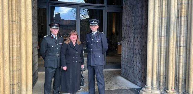 Assistant Chief Constable Scott Bisset was joined by Deputy Chief Fire Officer Mathew Walker and Police Fire and Crime Commissioner for North Yorkshire Zoë Metcalfe