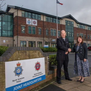 Tim-Forber-and-Zoe-Metcalfe-outside-joint-headquarters