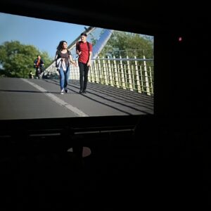 Behind Closed Doors film being shown on the large cinema screen