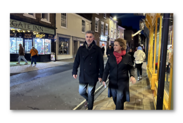 Mayor David Skaith and Depoty Jo Coles visit Walmgate York to hear the public's views on funding for police and fire services