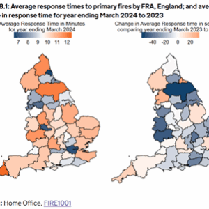 Image of uk showing response times